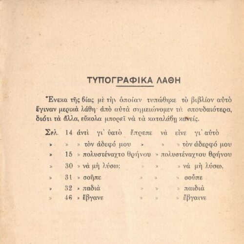 22 x 14,5 εκ. 54 σ. + 2 σ. χ.α., όπου στη σ. [1] σελίδα τίτλου, στις σ. 3-7 «Πρόλογος